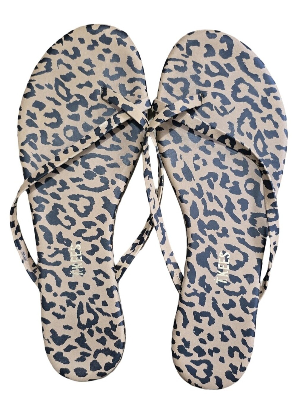 NWOT Tkees Leopard/Cheetah Print Toe Strap Flip Flops Womens US9/EU40